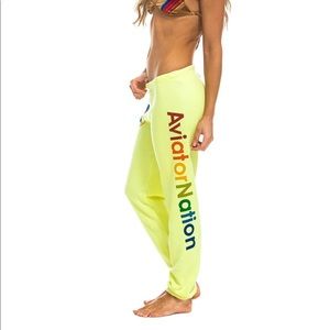 Neon Yellow Aviator Nation Sweatpants - Size M